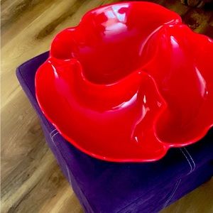 SERVING BOWL DIVIDED IN 3 SECTIONS MADE IN ITALY VINTAGE